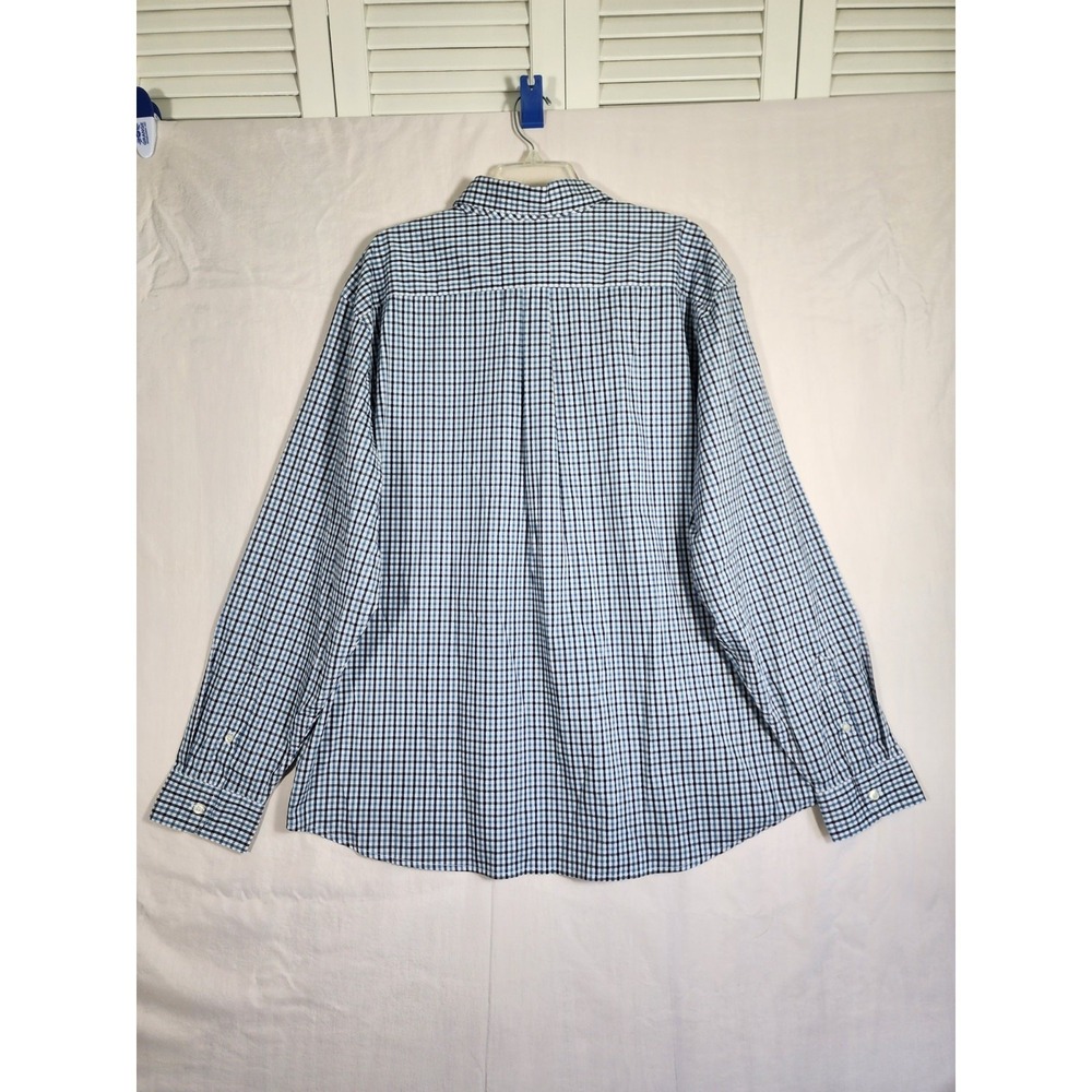 Dockers NWT Mens XXL Shirt Blue Plaid Long Sleeve Comfort Flex Classic Dad Geek - Picture 5 of 8